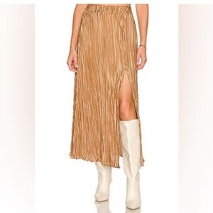 REVOLVE LPA gold shimmer skirt